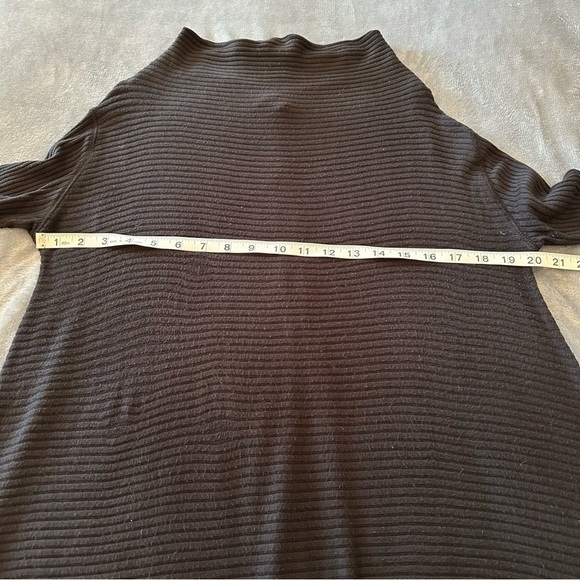 We the Free Jersey Ribbed Split Open Back oversized cowl neck Black Top Tunic - Picture 13 of 14